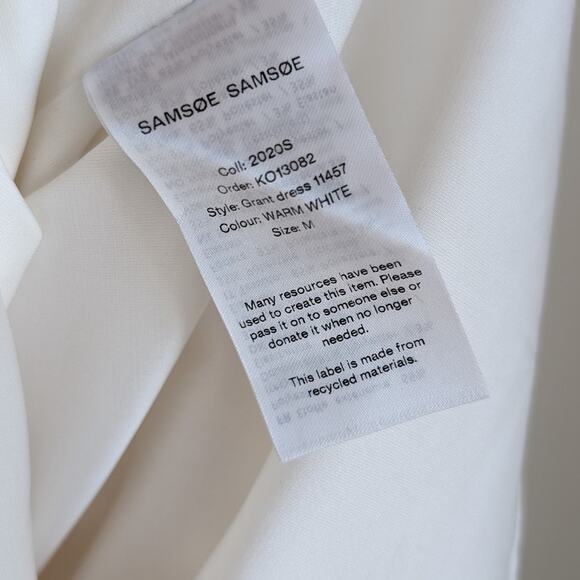 Samsoe Samsoe Warm White Grant Jacquard-Woven Sleeveless Midi Dress, size M - Picture 10 of 12